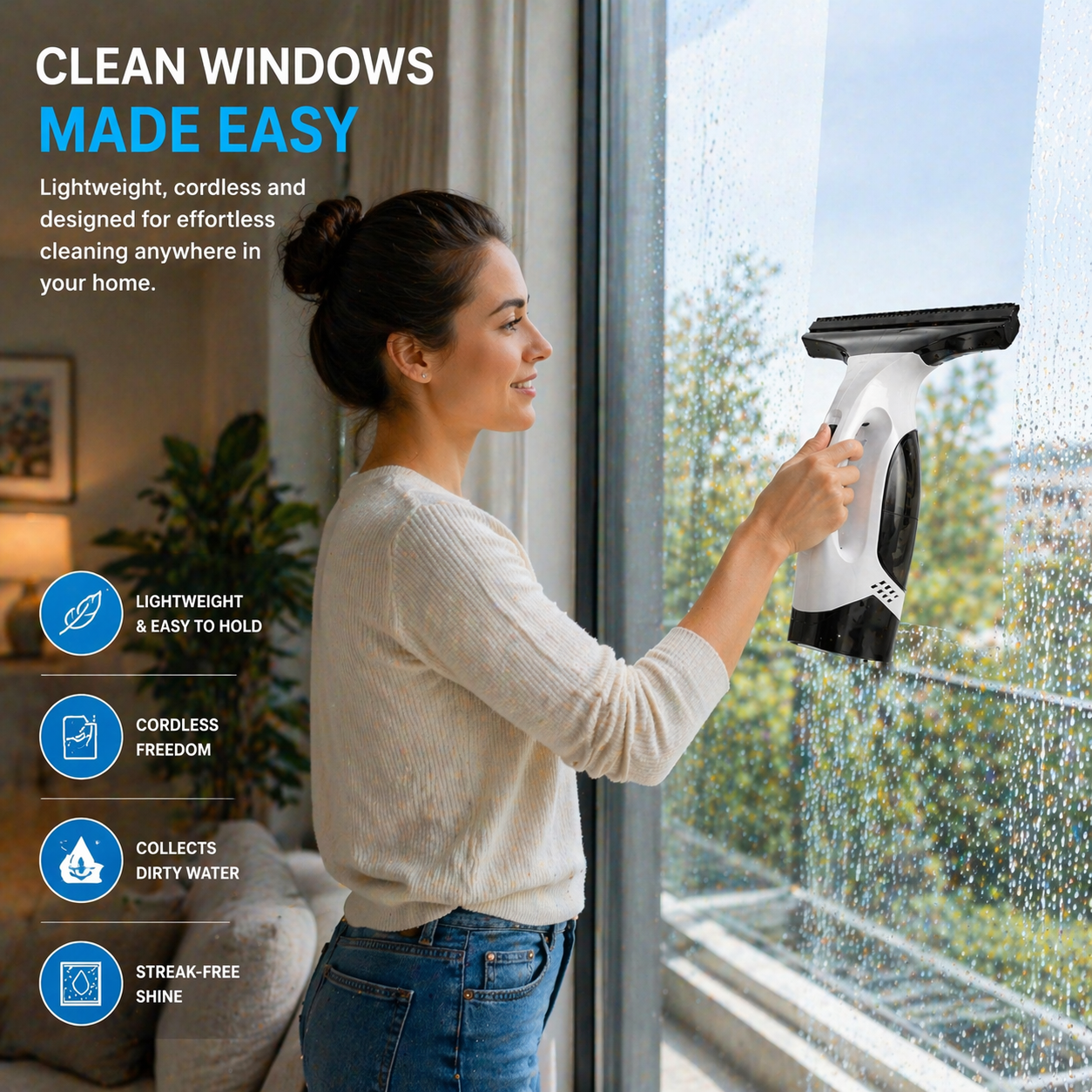 SwiftClean Window Vacuum Cleaner