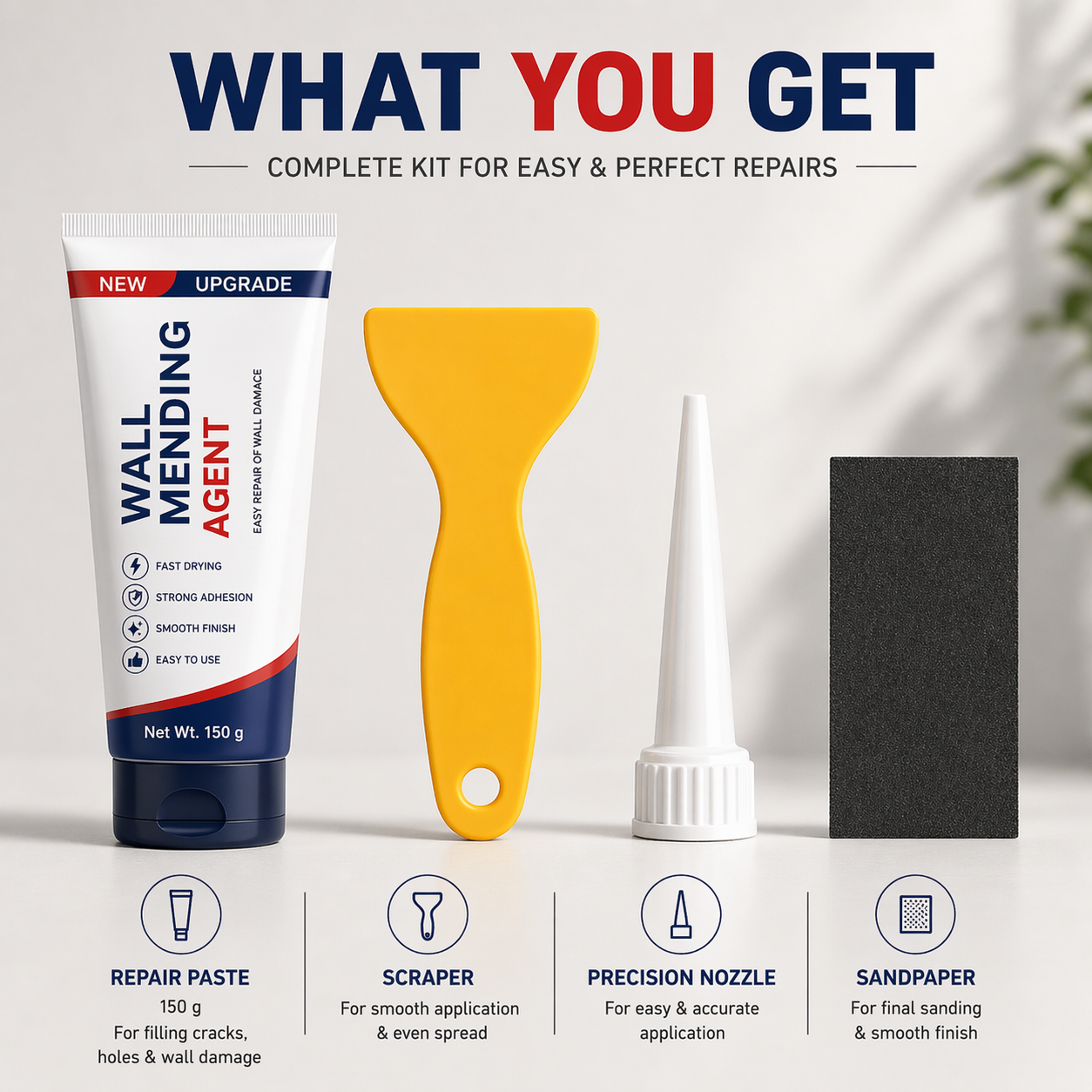 Fixora Wall Mending Agent – Quick Crack & Hole Repair Paste